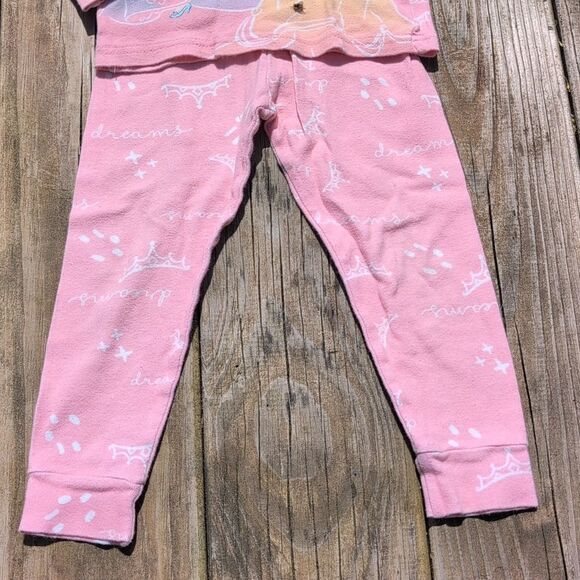 Disney Princess 3T Girls Pink Long Sleeve Pajama Set Belle Tiana Cinderella - Picture 5 of 7